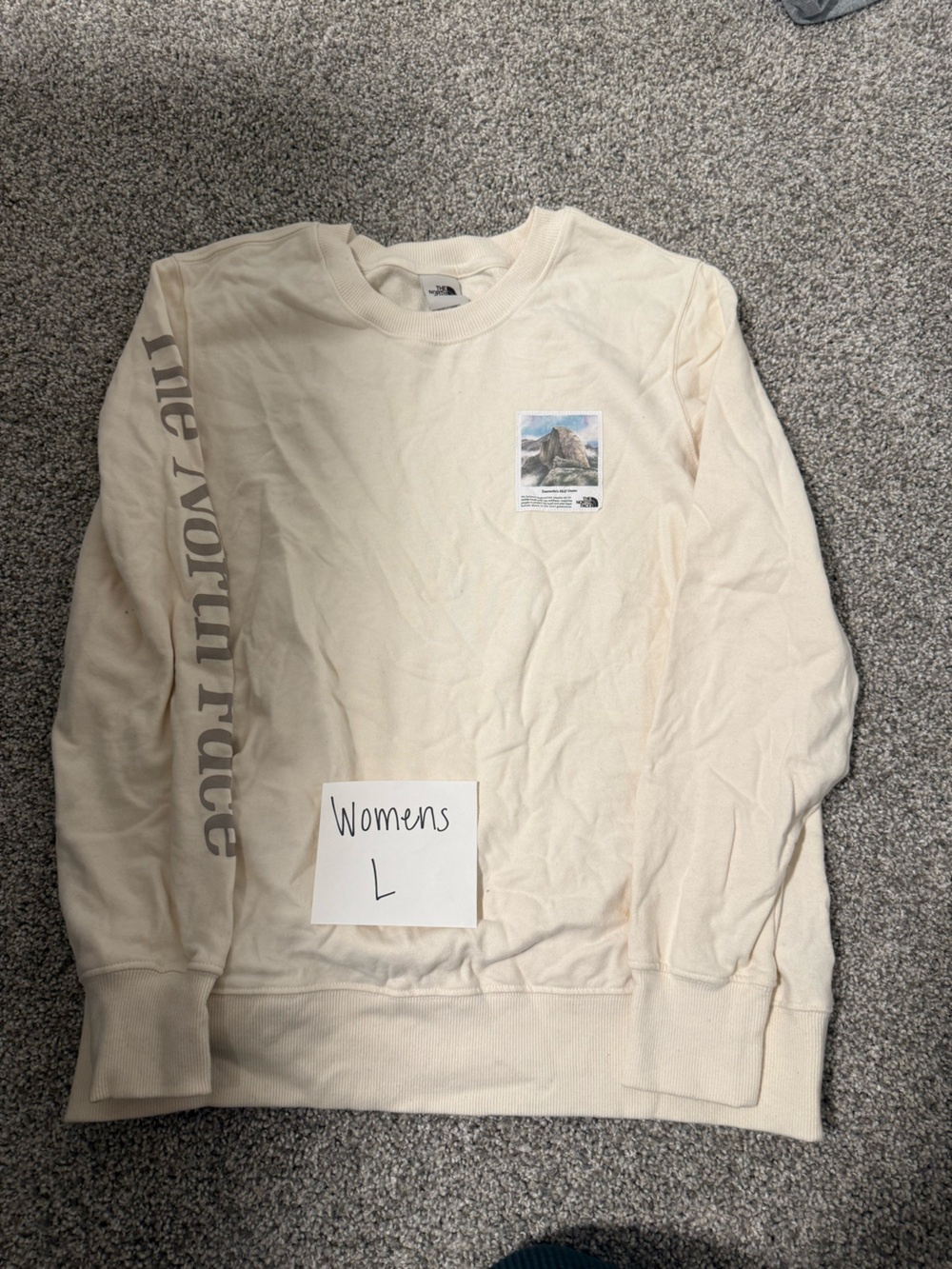 The North Face Women's Cream Crew Sweatshirt with Chest Patch